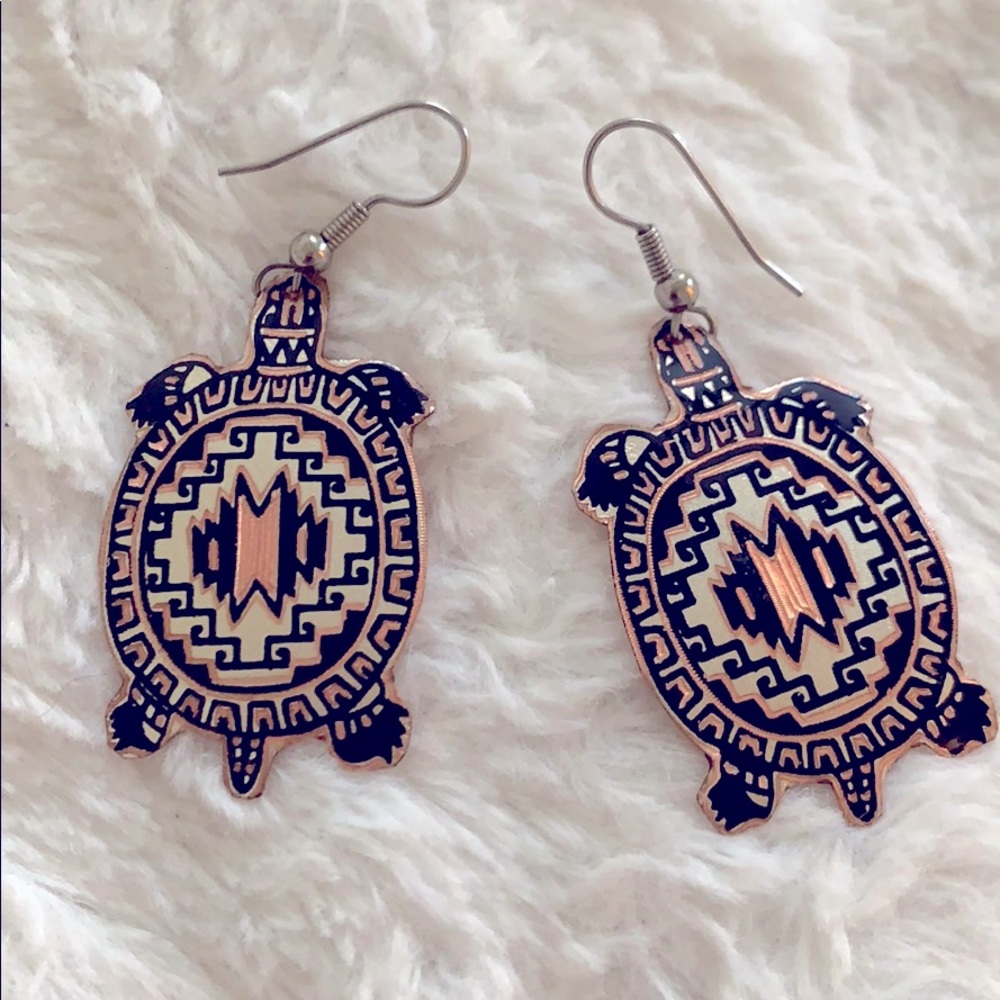 Aztec turtle earrings